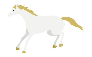 Koşan bir atın basit vektör çizimi, Vektör İllüstrasyonu