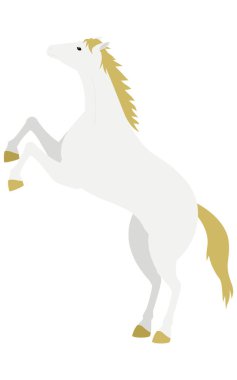 Koşan bir atın basit vektör çizimi, Vektör İllüstrasyonu