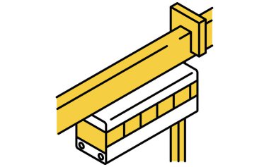 Sür simgesi, basit ve şirin izometrik çizgi çizimi askıya alınmış tek raylı bir simge, Vektör İllüzyonu