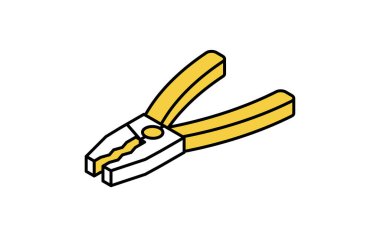 Araç bakım ve onarım için kerpeten aracının basit ve şirin izometrik çizgi simgesi, Vektör İllüstrasyonu