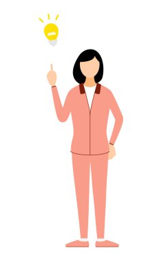 İlham verici bir pozda formalı bir kadın tasviri, Vector Illustration