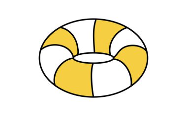 Yaz için bir yüzme şamandırası çizimi çizimi, basit bir plaj ikonu tasarımı, Vektör İllüzyonu