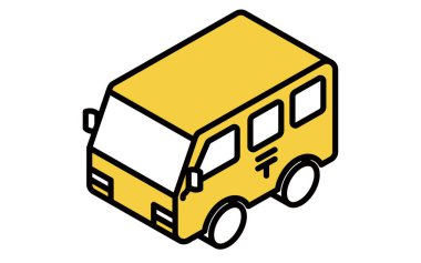 Basit ve minimal bir posta kamyonu tasviri, Vector Illustration