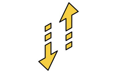 Okların izometrik çizgi simgesini yön veri aktarım sembolleriyle yükle ve indir, Vektör İllüstrasyonu