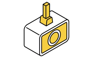 Güvenlik kamerası, Suç Önleme ve Ev Güvenliği Isometric Icon, Vektör İllüstrasyonu