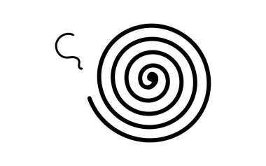  Sivrisinek sarmalının çizgi çizimi, basit yaz yaşam tarzı ikonu, Vektör İllüstrasyonu