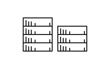 Yığılmış bozuk paralar basit çizgi çizim simgesi, tasarruf, varlık ve finans illüstrasyonu, siyah ve beyaz, Vektör İllüstrasyonu