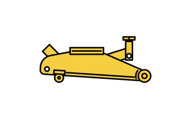 Araç kaldırma ve araba bakımı illüstrasyonu için basit ve şirin yer değiştirme simgesi, Vektör İllüstrasyonu