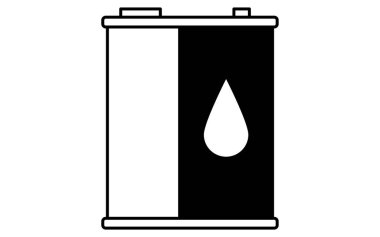 Otomotiv bakımı illüstrasyonu için metal bir teneke kutuda bulunan basit ve şirin çizgi simgesi, Vektör İllüstrasyonu