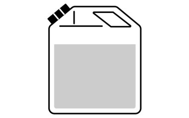 Plastik bir şişedeki motor yağının basit ve sevimli çizgi simgesi, araba bakım illüstrasyonu, Vektör İllüstrasyonu