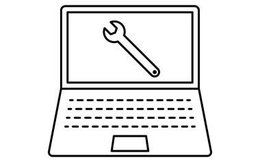 Çevrimiçi araba tanıları için anahtar sembollü dizüstü bilgisayar simgesi, Vektör Resimleri