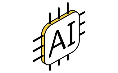 Finansal ve dijital teknoloji konsepti olan yapay zekanın Fintech simgesi, Vektör İllüstrasyonu