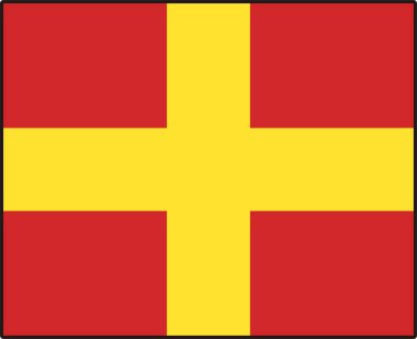 Uluslararası denizcilik sinyali harfi R Romeo fonetik kod denizcilik iletişim sembolü illüstrasyon