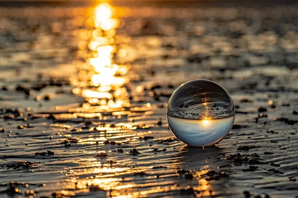 stock image Sonnenuntergang im Wattenmeer vor cuxhaven 