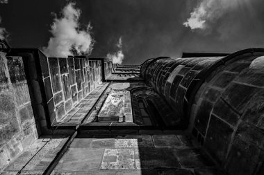 Nuernberg 'deki St. Lorenz ve Kirchenbau. Die Lorenzkirche war die Pfarrkirche des suedlich der Pegnitz gelegenen mittelalterlichen Siedlungskerns der ehemaligen Reichsstadt Nuernberg. 