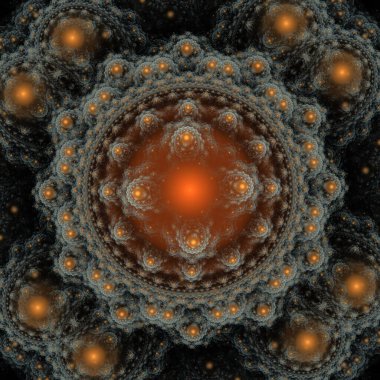 Rengarenk parlak fraktal desen