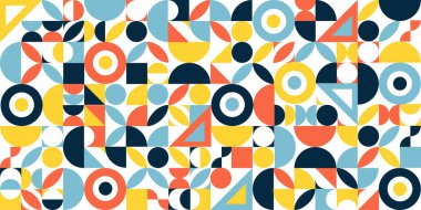 Basit şekil ve figürlü geometri minimalistik resim posteri. Web afişi, iş sunumu, marka paketi, kumaş baskısı için İskandinav tarzında soyut vektör deseni tasarımı,