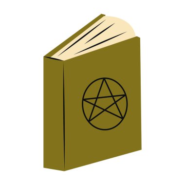 Cadı Büyüsü Kitabı, Cadılık Özniteliği, Mutlu Cadılar Bayramı Nesne Çizgi Filmi Stili. Beyaz Arkaplanda Vektör Hisse İllüstrasyonu. Vektör el çizimi beyaz arkaplanda izole edilmiş hisse senedi çizimi.