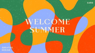 Yazın parlak kapak konsepti, şirket kimliği, markalaşma, sosyal medya reklamları, tanıtım için minimal tarzda afiş. Modern tasarım şablonu modayı geometrik biçiminde