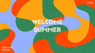 Yazın, parlak sarı çizgileri olan soyut ve soyut bir arka plan. Satışlar için modern sanat minimalist tasarım şablonu, yatay poster, başlık, kapak, sosyal medya, moda reklamları