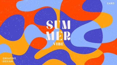 Yazın parlak kapak konsepti, şirket kimliği, markalaşma, sosyal medya reklamları, tanıtım için minimal tarzda afiş. Modern tasarım şablonu modayı geometrik biçiminde