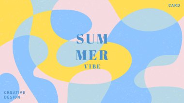 Yazın parlak kapak konsepti, şirket kimliği, markalaşma, sosyal medya reklamları, tanıtım için minimal tarzda afiş. Modern tasarım şablonu modayı geometrik biçiminde