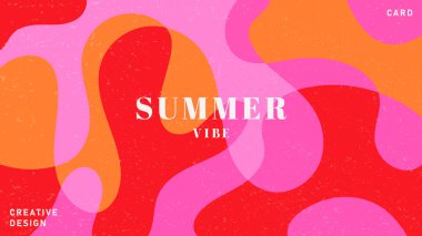 Yazın parlak kapak konsepti, şirket kimliği, markalaşma, sosyal medya reklamları, tanıtım için minimal tarzda afiş. Modern tasarım şablonu modayı geometrik biçiminde