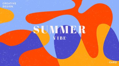 Sıvı soyut şekilli yaz arkaplanları. Sıvı sulu illüstrasyon, kapak şablonu, Pastel renklerde geometrik sanat ve minimal tarz. Vintage vektör paketleme düzeni. Akış biçimleri.