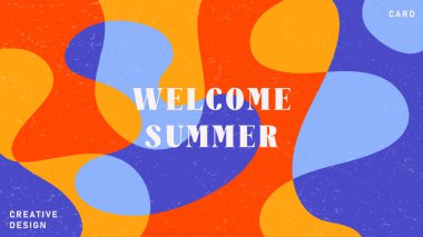 Yazın parlak kapak konsepti, şirket kimliği, markalaşma, sosyal medya reklamları, tanıtım için minimal tarzda afiş. Modern tasarım şablonu modayı geometrik biçiminde