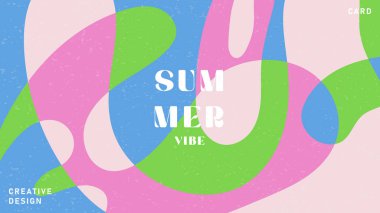 Poster, kart, kapak, etiket, kapak efektli modern minimalist tarzda afiş için hazırlanmış parlak yaz çizimleri. Modern ve basit yaz tasarım şablonları. Vektör hisse senedi grafiği