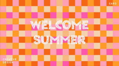 Yazın parlak kapak konsepti, şirket kimliği, markalaşma, sosyal medya reklamları, tanıtım için minimal tarzda afiş. Modern tasarım şablonu modayı geometrik biçiminde