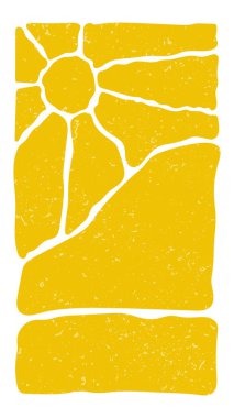 Boho Colful Groovy Sun Psychedelic Vintage Arkaplanı. Retro Groovy Güneş Arkaplan Kümesi. 70 'lerin modasına uygun soyut dalga deseni. Soyut Yaz Duvar Kağıdı. Grafiksel Eğlenceli Hippi Posteri.