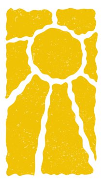 Harika bir arka plan. Sarı kıvrımlı ışınlar. Güneş doğuşu, gün doğumu ya da günbatımı posteri. Yaz temalı duvar kağıdı.