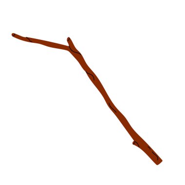 Beyaz arka planda izole edilmiş kuru ağaç dalı. Vektör illüstrasyonu