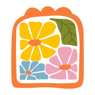 Matisse estetik olarak kıvrımlı. Harika soyut çiçek sanatı. 70 'lerin modası geçmiş naif hippi tarzında organik karalama şekilleri. Pembe, sarı, yeşil renklerde botanik vektör illüstrasyonu.