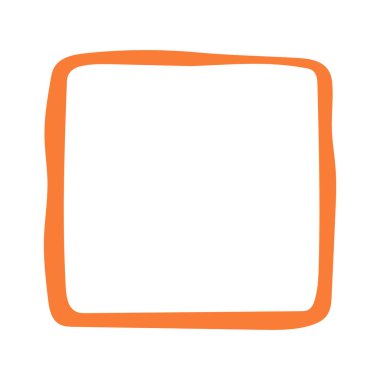 Doodle dalgası eğrisi kenar çerçevesi. El yapımı dalgalı dikdörtgen kenar. Kare şeklinde çizilmiş fırça ve daire şeklinde çerçeve. Vektör illüstrasyonu beyaz arkaplanda izole edildi.