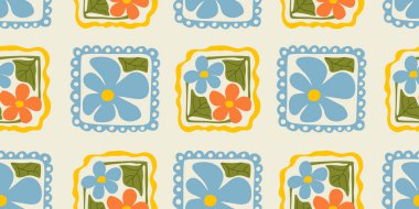 Egzotik el çizimi çiçekler, kumaş, tekstil, giysi, ambalaj kağıdı, kapak, afiş, ev dekorasyonu, soyut arka planlar için çiçeksiz desenler..