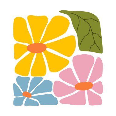 Soyut bitkiler. Botanik karalama arka plan sanatı. Çiçek ve soyut bir şekil bırakır. Baskı, duvar kâğıdı, ev dekorasyonu için duvar sanatı için çağdaş moda çiçek tasarımı.