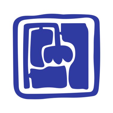 Matisse soyut çiçek sanatı. Organik karalama şekilleri modaya uygun naif retro tarzında. Çağdaş posterler ve arka planlar. Mavi renklerde bitkisel botanik vektör çizimleri.