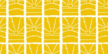 Güneşli, pürüzsüz bir desen. Kusursuz bir çiçek deseni ve harika 70 'ler hissi. İç dekorasyon, ürün ambalajlama ve modaya uygun dijital varlıklar için tasarlandı 