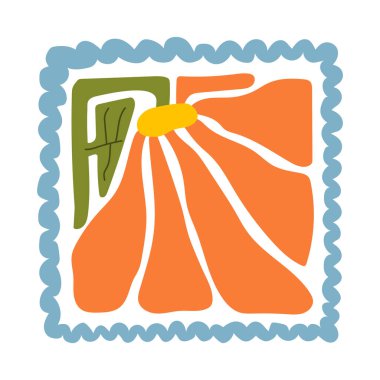 Matisse estetik olarak kıvrımlı. Harika soyut çiçek sanatı. 70 'lerin modası geçmiş naif hippi tarzında organik karalama şekilleri. Pembe, sarı, yeşil renklerde botanik vektör illüstrasyonu.