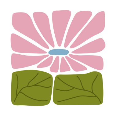 Dekoratif kare çerçeveli dairesel detaylarla el çizimi renkli çiçek unsurları. Soyut çiçek yaprakları ve yaprak tasarımı. Albüm, el sanatları, tekstil tasarımı, dijital sanat ve dekor için mükemmel..