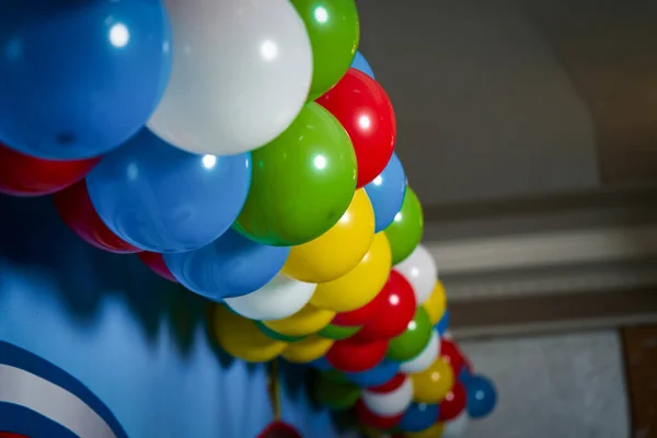 Decoration Inflatable Balls Different Colors Photo Zone Celebration — Stock Photo, Image