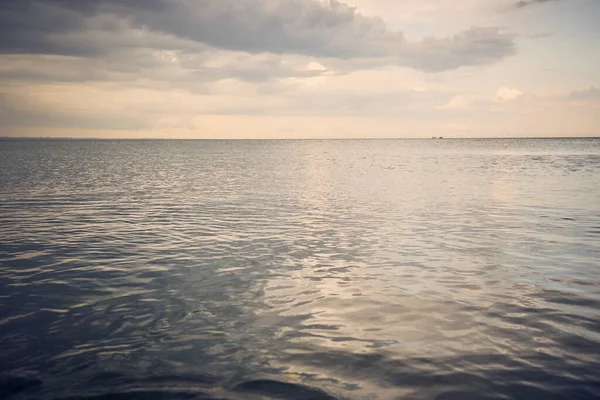 Landscape of the Black Sea at sunset with the sky in the background