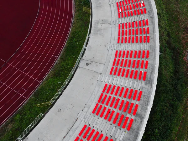 Pohled Shora Místa Fotbalovém Stadionu — Stock fotografie