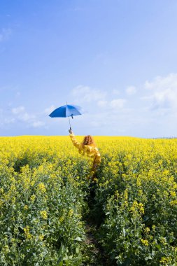 A woman enjoying a spring day outside