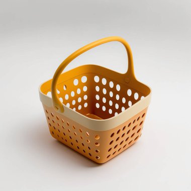 3D tasarım sepet dükkanı beyaz arkaplan minimalisti