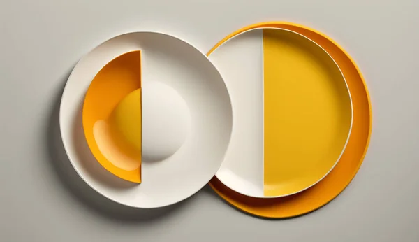 Original Minimalistische Klassische Teller Orange Hintergrund — Stockfoto