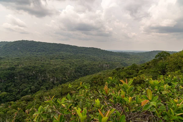 Blick Auf Den Fluss Kolumbianischen Amazonasgebiet Vom Hügel Bewölkter Fluss — Stockfoto
