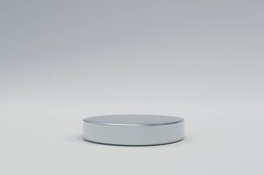 3D display podium pastel orange background. Nature wooden pedestal for beauty, cosmetic product presentation. copy space template, 3D Illustration